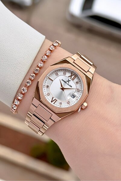 Daniel Klein Bronze Color 2 Year Warranty 30 mm Women's Wristwatch and Bracelet