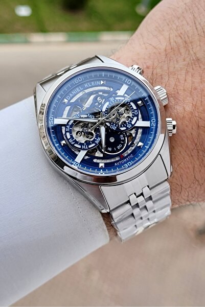 Daniel Klein Gray Navy Blue Color Adjustable Cord Automatic 42 mm Functional ...