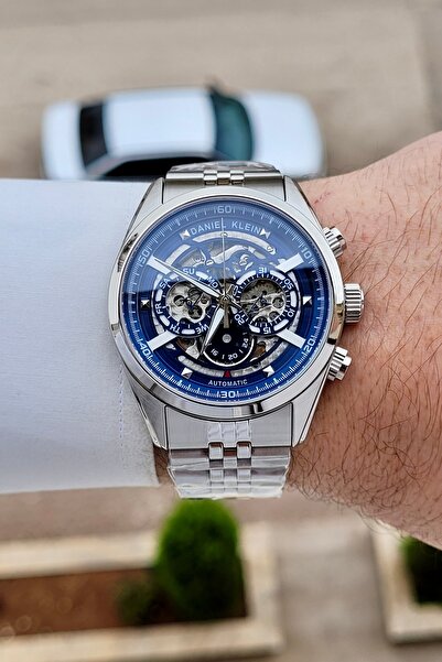 Daniel Klein Metallic Navy Blue Color 2 Year Warranty Automatic 42 mm Indicat...
