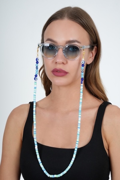 JULIANO Fimo Renkli Nazar Boncuklu Gözlük Zinciri - Kolye - Bileklik