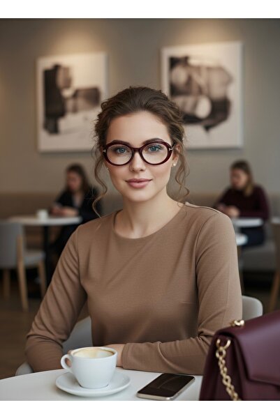 Olivier Philippe Almond Burgundy Blue Light Protection Glasses