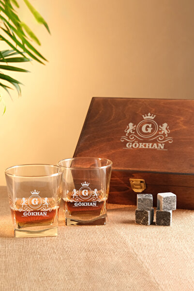 TRENDSHOPİC Kişiye Özel Ahşap Kutulu Viski Seti- Erkeklere Özel Doğum Günü He...