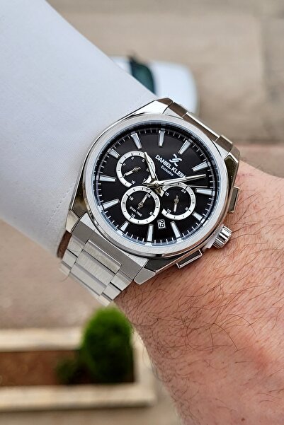 Daniel Klein Kadranı Black Kordonu Silver Renk 24 Ay Garantili 44 mm Fonksiyo...