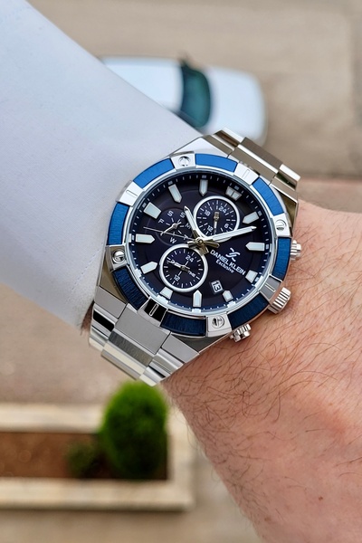 Daniel Klein Lacivert Silver Renk 24 Ay Garantili 45 mm Fonksiyonlu Erkek Kol...