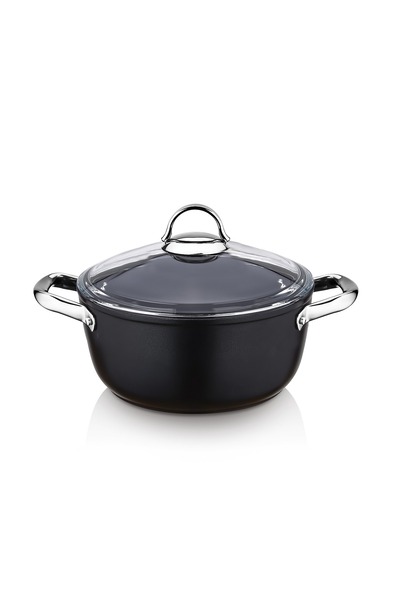SAFLON 24 Cm Deep Pot with Titanium Induction Base - 4.7 Liters