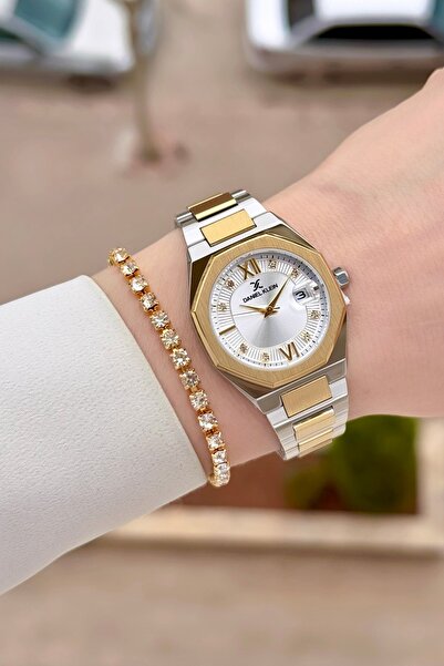 Daniel Klein 30 mm Women's Watch and Bracelet with Gold Gray Color Adjustable...