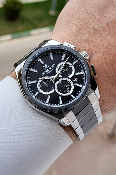 Daniel Klein Black Gray Color Adjustable Cord 44 mm Functional Men's Wristwatch