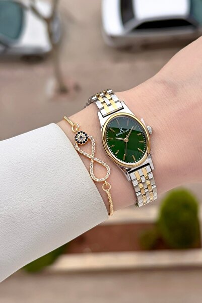 Daniel Klein Kadranı Yeşil Kordonu Altın Gri Renk Ayarlanabilir Kordonlu Gara...