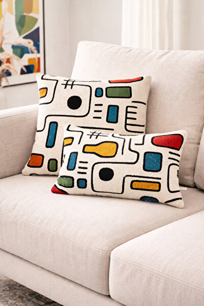 Typoniq Jacquard Woven 2-Piece Throw Pillow Cover Set (43X43 / 35X50 cm)