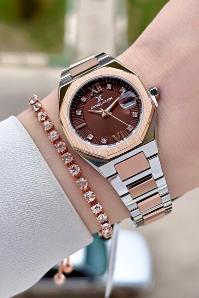 Daniel Klein Rose gold color gift packaged 30mm women's wristwatch and bracel...