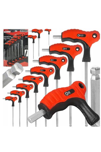 VERKE Set 11 surubelnite hexagonale, imbus 2 -10, 100-195 mm,
