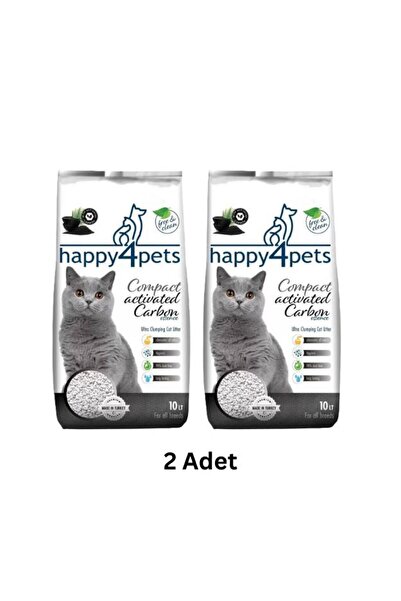 Happy4Pets Happy4pet Topaklaşan Kedi Kumu Activ Carbon Ince Taneli 10 Lt x 2 ...