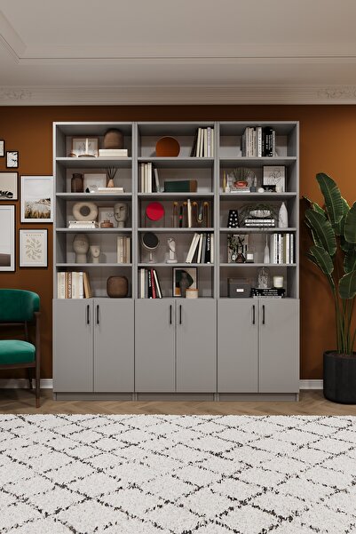 asratrend Modern Kapaklı Ayarlanabilir Raf Ev Ofis Kitaplık %100 MDF Dekorati...