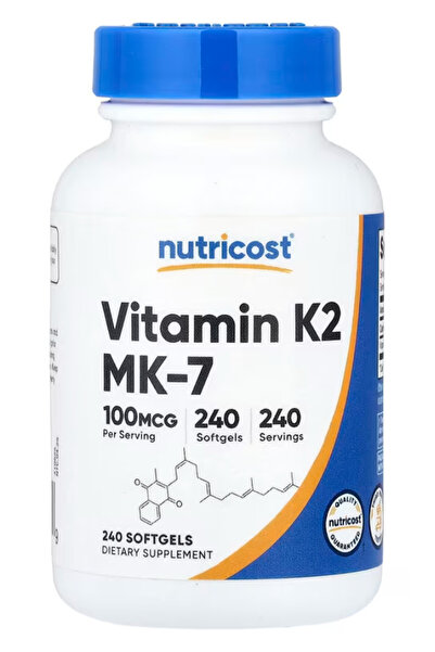 Nutricost Vitamin K2 MK-7 100 mcg, 240 Softgels - Gluten Free and Non-GMO MK7