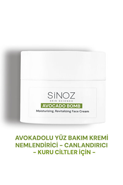 SİNOZ Avokado Bomb Yüz Bakım Kremi - Kuru Ciltler İçin Nemlendirici ve Canlan...
