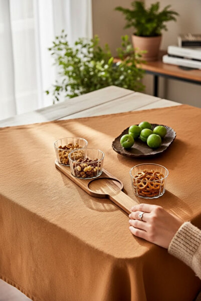 Akayev وعاء تقديم الوجبات الخفيفة من زجاج أكاسيا بريز