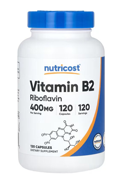 Nutricost Vitamin B2 (Riboflavin) 400mg, 120 Capsules - Gluten Free, Non-GMO