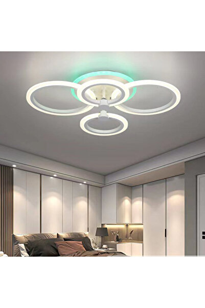 LightPlanet Lustra LED 4 cercuri, RGB, telecomandă WiFi 2.4G, 3 lumini dimabilă