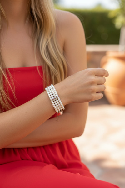 FUYA JEWELLERY Taşlı İnci Bileklik