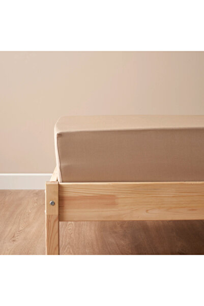 Bella Maison 100% Cotton Satin Supreme Basic Single Fitted Sheet Mink (100X20...