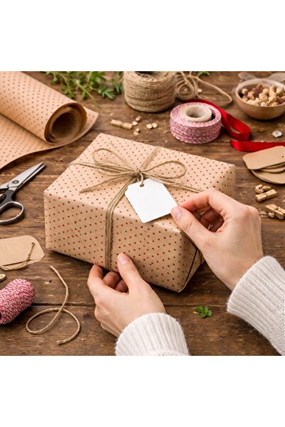 REX Hârtie de împachetat kraft vintage cu puncte roșii