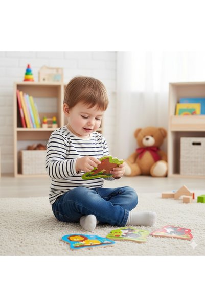 Puzzle pentru bebeluși – Animale, 16 piese mari, 12 luni+