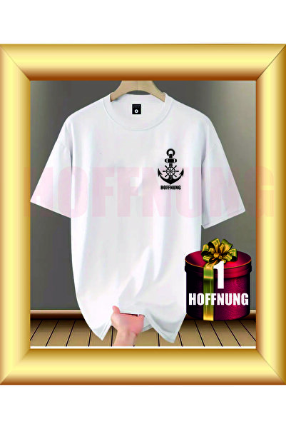 HOFFNUNG Unisex Short Sleeve Round Neck Anchor Printed Solid Color t Shirt