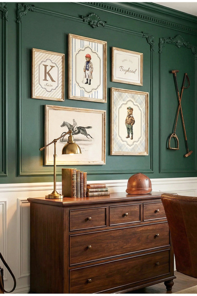 Kids Polo Ayıcık Temalı Çocuk Posteri 5li Çerçeveli SET