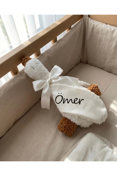 Suvolta Store Teddy Kişiye özel İsim işlemeli Kaz Uyku Arkadaşı Beyaz
