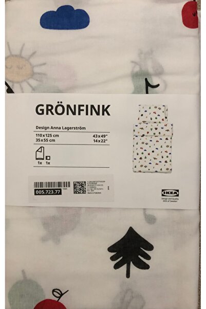 IKEA Grönfınk Baby Bedding Set, Multicolored 110X125/35X55