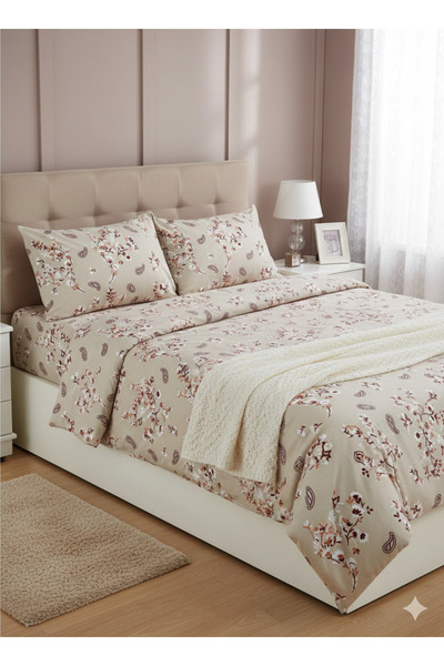 BC-CARWENTEX طقم ملاءات سرير قطنية مرنة من رانفورس