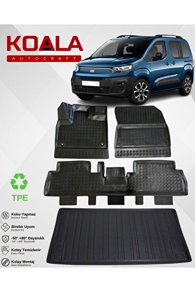 KoalaOtoTekstil Fiat Doblo (2024-sonrası) Ile Uyumlu-Araca Özel Paspas ve Bag...