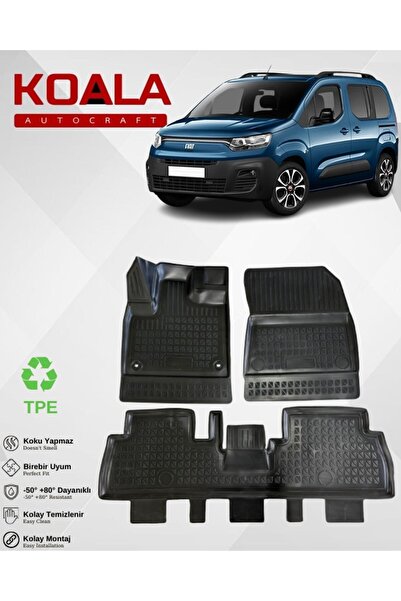 KoalaOtoTekstil Fiat Doblo (2024-sonrası) Ile Uyumlu-Araca Özel Paspas
