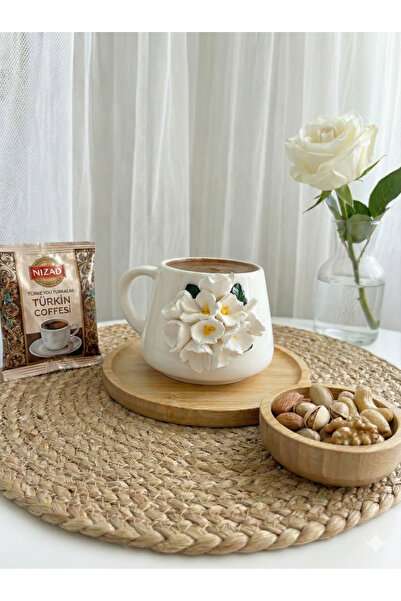 Niveis Kişiye Özel El Yapımı Tasarım Yasemin Çiçeği Desenli Hediyelik Porsele...