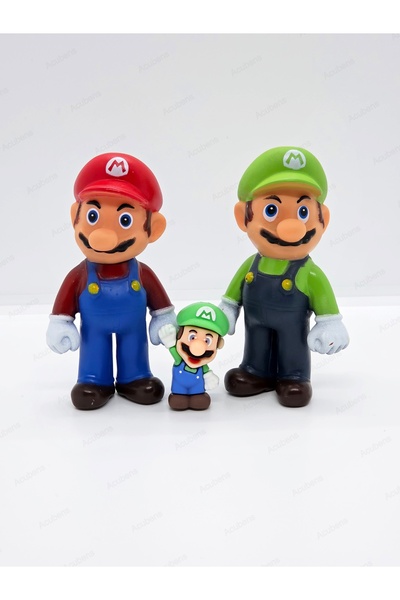 Acubens 3'lü Süper Mario & Luigi Karakter Oyuncak Figürler