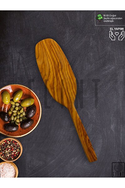FLINT Zeytin ağacı el yapımı tahta ahşap spatula mutfak yemek servis kaşığı 3...
