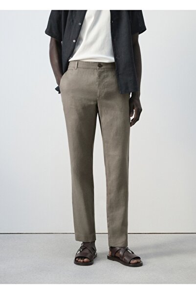 MANGO Man Slim fit %100 keten pantolon