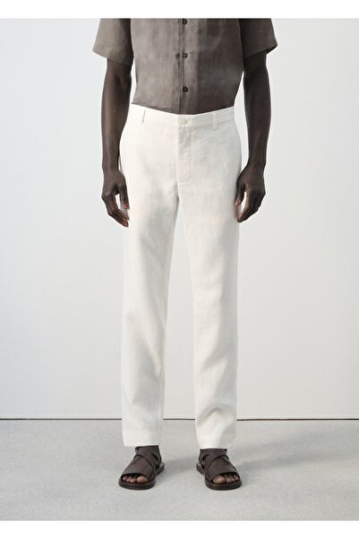 MANGO Man Slim fit %100 keten pantolon