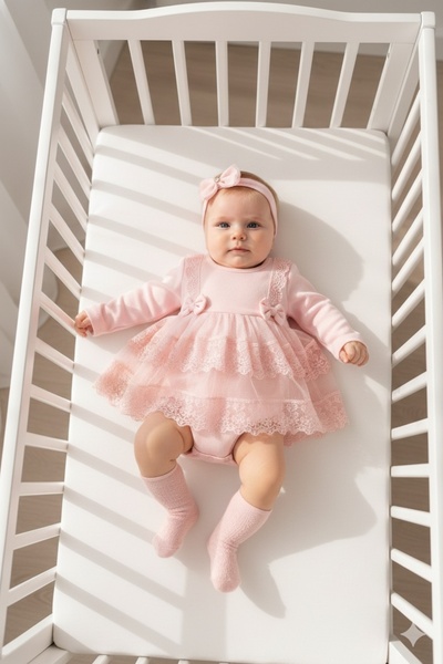 Miniday Baby فستان مولوتلوك للفتيات الصغيرات مع باندانا ودانتيل لحديثي الولاد...