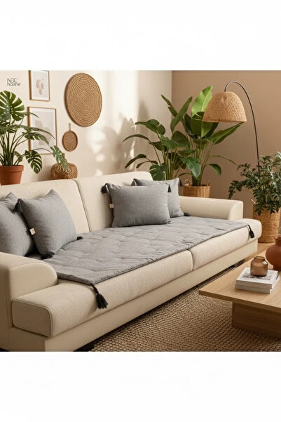 NDC HOME وسادة أريكة من الكتان الفاخر من أنثراسايت صديقة للحيوانات الأليفة / ...