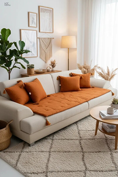 NDC HOME Keten Koltuk Pedi / Koltuk Şiltesi – Evcil Hayvan Dostu, Makinede Yı...