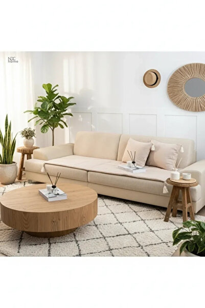 NDC HOME وسادة أريكة من الكتان البيج صديقة للحيوانات الأليفة (80x180)