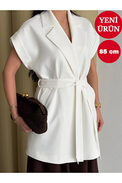 Nadrina Long Low Sleeve Belted Vest