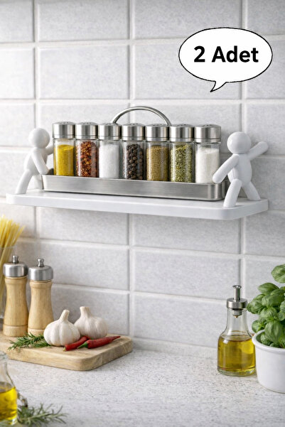 GLOW LUXE Rambo Baharatlık Rafı Makyaj Malzeme Rafı Kendinden Yapışkanlı Bany...
