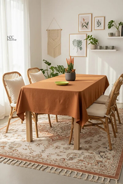 NDC HOME Premium Lan Obična Stolnjak - Boja cimeta