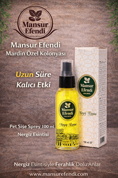 Mansur Efendi Mardin Özel Kolonyası 100 ml Sprey 60* (UZUN SÜRE KALICI PARFÜM...