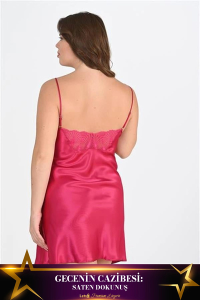 AHU Set de halate de baie din satin, 2 piese, culoare cireș