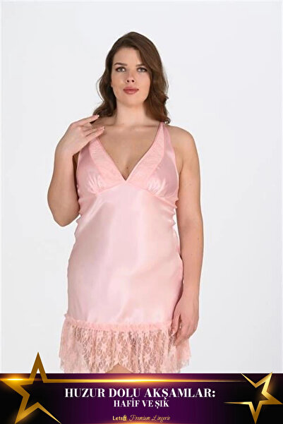 Letsii Large Nightgown One Piece Relaxed Fit Salmon Color