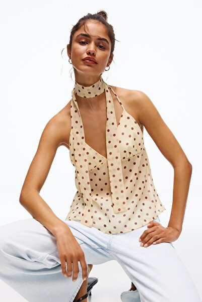 Bershka Puantiye desenli askılı top