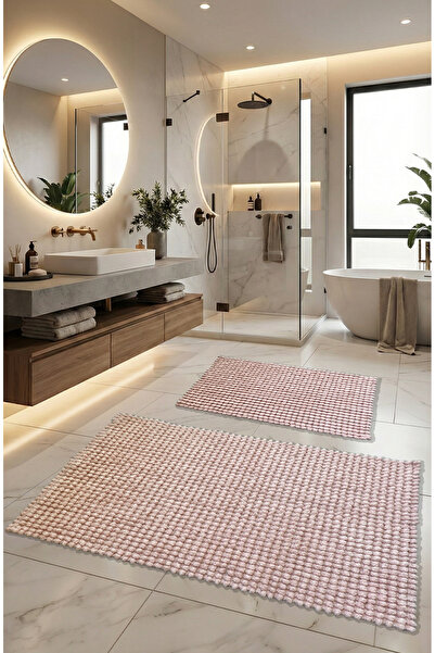 FeelHome مجموعة سجادة حمام فائقة النعومة وفائقة الامتصاص من باموكالي مكونة من...